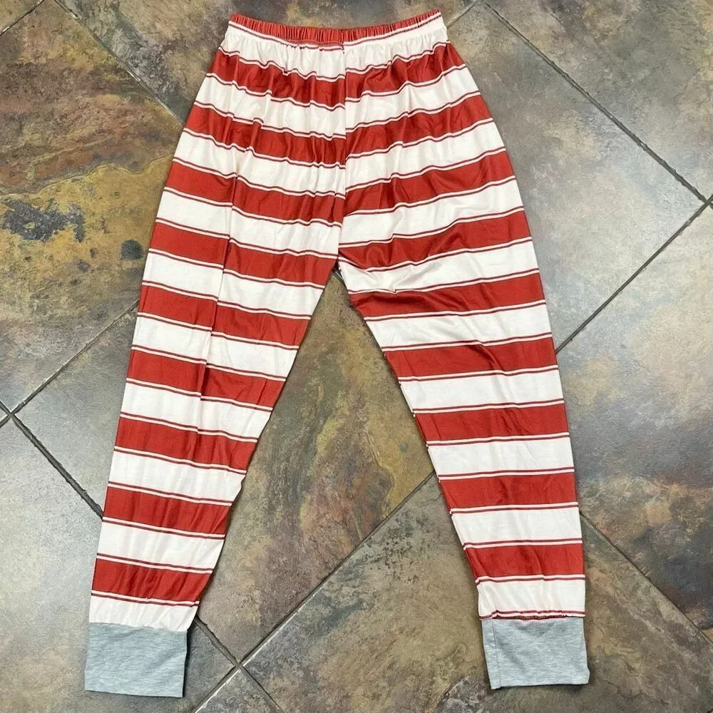 Women's Family Pajama Striped Xmas Christmas Matching Sleepwear Set 2XL